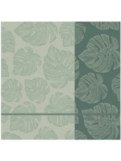 DDDDD Küchentextilien<6er-Set: Geschirrtücher "Monstera" in Grün - (L)65 x (B)60 cm