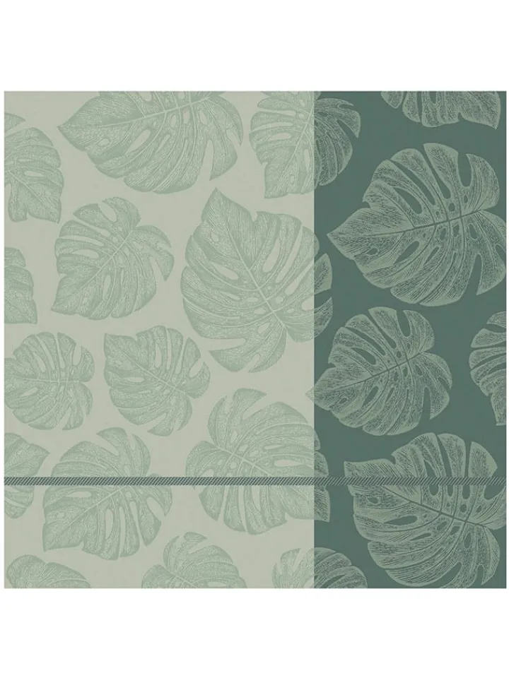 DDDDD Küchentextilien<6er-Set: Geschirrtücher "Monstera" in Grün - (L)65 x (B)60 cm