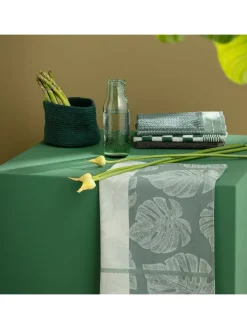 DDDDD Küchentextilien<6er-Set: Geschirrtücher "Monstera" in Grün - (L)65 x (B)60 cm