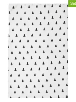 Eulenschnitt Küchentextilien|Tisch- & Küchentextilien<2er-Set: Geschirrtücher "Tannen" in Weiß/ Schwarz - (L)70 x (B)45 cm