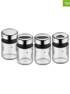 WMF Aufbewahren & Servieren<4er-Set: Gewürzgläser "Depot" in Silber/ Transparent - (H)9,5 cm