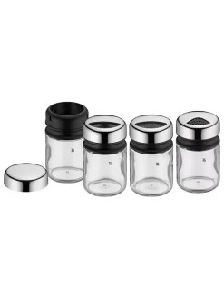 WMF Aufbewahren & Servieren<4er-Set: Gewürzgläser "Depot" in Silber/ Transparent - (H)9,5 cm