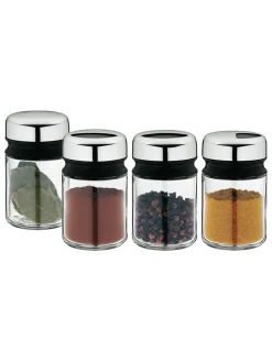 WMF Aufbewahren & Servieren<4er-Set: Gewürzgläser "Depot" in Silber/ Transparent - (H)9,5 cm