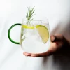 Vialli Design Gedeckter Tisch<2er-Set: Gläser "Bolla" in Transparent/ Grün - 400 ml