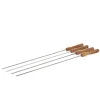 Homla Grillen<4er-Set: Grillspieße "Easy Grill" in Silber/ Hellbraun - (L)43 cm