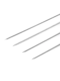 Homla Grillen<4er-Set: Grillspieße "Easy Grill" in Silber/ Hellbraun - (L)43 cm