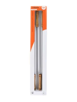 Homla Grillen<4er-Set: Grillspieße "Easy Grill" in Silber/ Hellbraun - (L)43 cm
