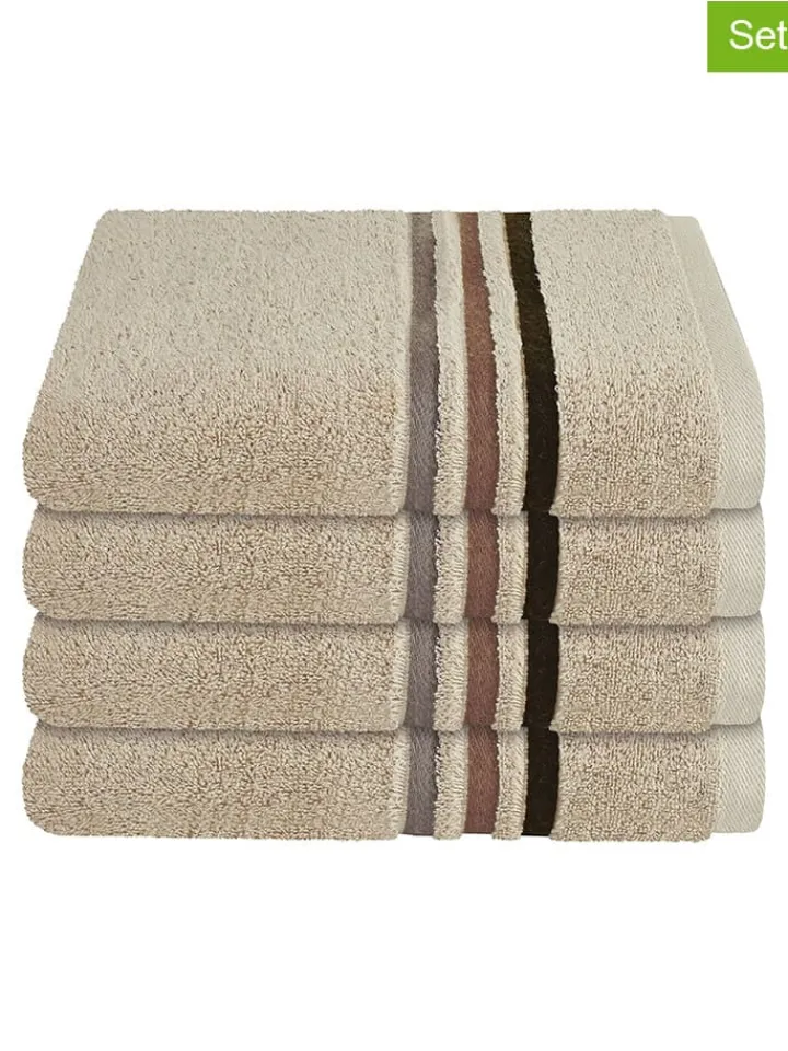 Schiesser Badtextilien<4er-Set: Handtücher "Skyline" in Beige