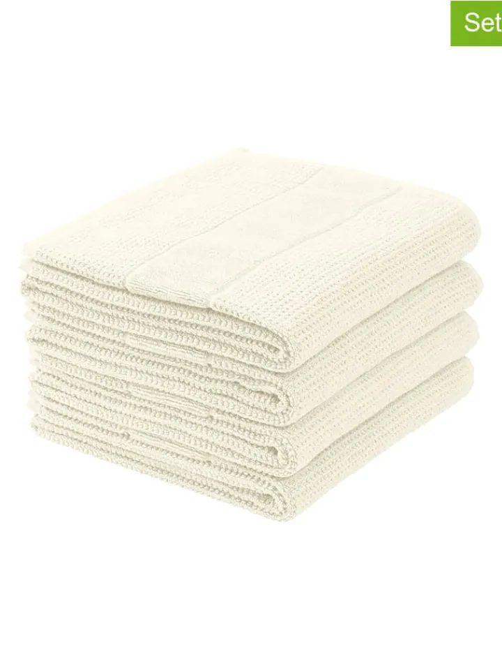 Schiesser Badtextilien|Badtextilien<4er-Set: Handtücher "Turin" in Creme