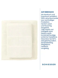Schiesser Badtextilien|Badtextilien<4er-Set: Handtücher "Turin" in Creme