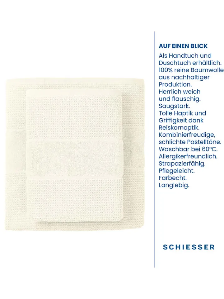 Schiesser Badtextilien|Badtextilien<4er-Set: Handtücher "Turin" in Creme