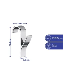 Wenko Badaccessoires<4er-Set: Handtuchhaken in Silber - (H)10,5 cm