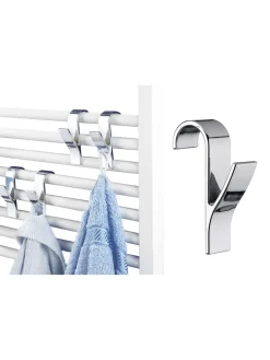 Wenko Badaccessoires<4er-Set: Handtuchhaken in Silber - (H)10,5 cm
