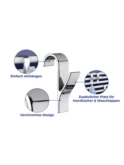 Wenko Badaccessoires<4er-Set: Handtuchhaken in Silber - (H)10,5 cm
