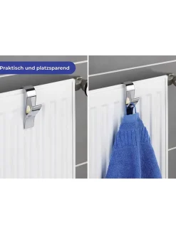 Wenko Badaccessoires<4er-Set: Handtuchhaken in Silber - (H)10,5 cm