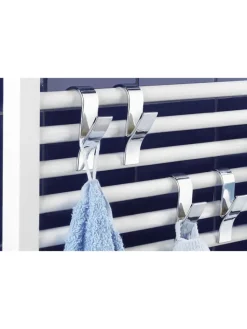 Wenko Badaccessoires<4er-Set: Handtuchhaken in Silber - (H)10,5 cm