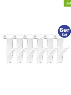 Wenko Badaccessoires<6er-Set: Handtuchhaken in Transparent - (H)10,5 cm