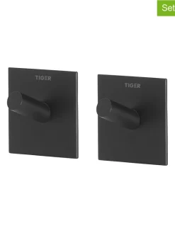 Tiger Badaccessoires<2er-Set: Handtuchhaken ''Square'' in Schwarz - (B)4,5 x (H)4,5 x (T)2,7 cm