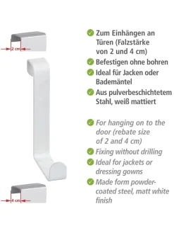 Wenko Badaccessoires<4er-Set: Handtuchheizkörper-Haken in Weiß
