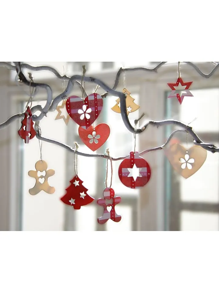 SUNNYSUE Kreativbedarf & Do-It-Yourself<15er-Set: Holzanhänger "Weihnachten" in Natur