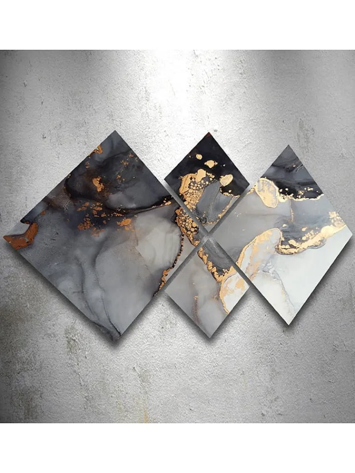 ABERTO DESIGN Wanddekoration<4er-Set: Holzdrucke