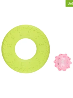 Edco Hunde<2er-Set: Hundespielzeuge in Grün/ Rosa - Ø 25 cm