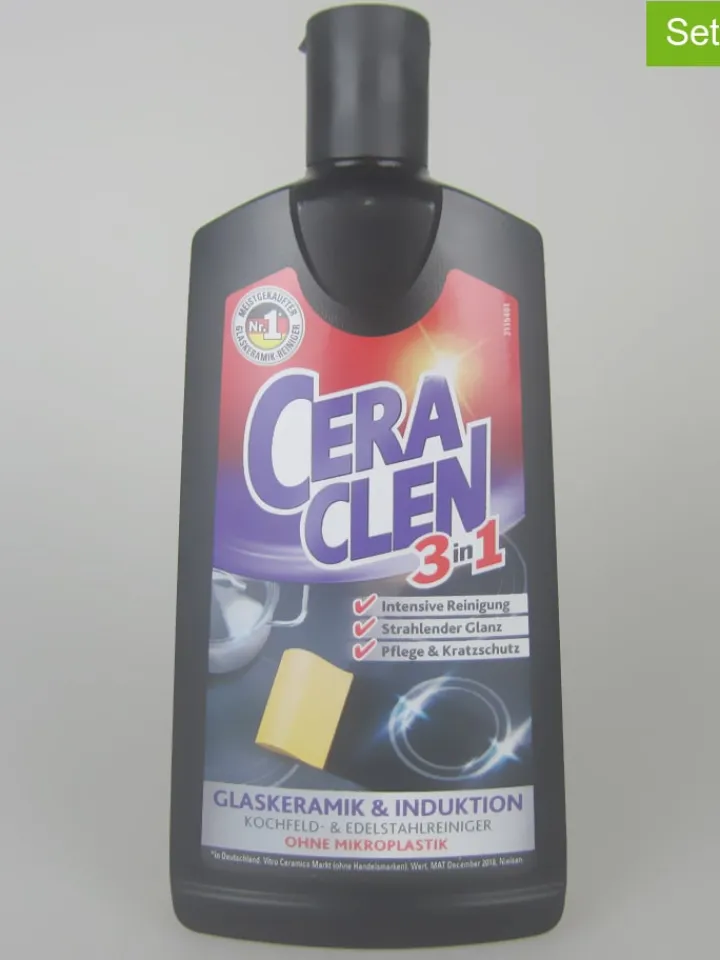 Cera Clen Putz- & Waschutensilien<3er-Set: 3in1-Glaskeramikreiniger, je 200 ml