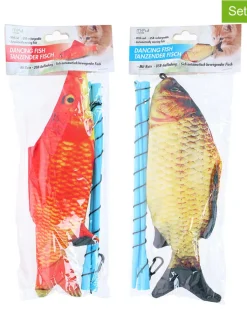 Edco Katzen<2er-Set: Katzenspielzeuge ''Dancing fish'' in Orange/ Gelb - (L)30 x (B)23 cm