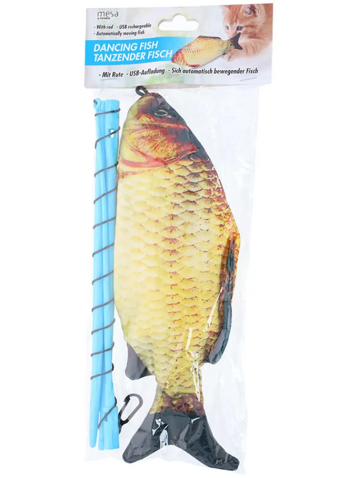 Edco Katzen<2er-Set: Katzenspielzeuge ''Dancing fish'' in Orange/ Gelb - (L)30 x (B)23 cm