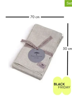 FYNCH-HATTON Tisch- & Küchentextilien|Küchentextilien<2er-Set: Küchenhandtücher "Knysna" in Taupe - (L)70 x (B)50 cm