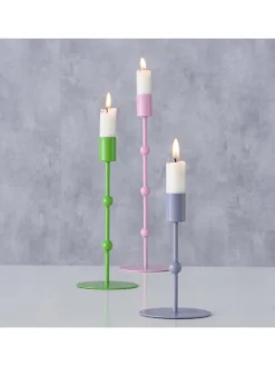 Boltze Kerzen, Vasen & Mehr<3er-Set: Kerzenleuchter "Kimberly" in Grün/ Rosa/ Blau