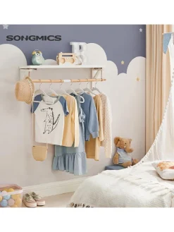 SONGMICS Garderoben<50er-Set: Kinderkleiderbügel in Weiß/ Roségold - (B)30 x (H)20,5 cm