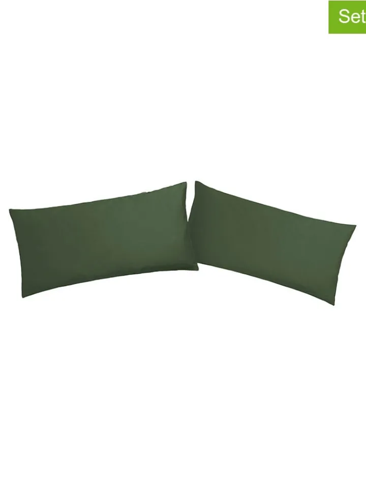 GUIDO MARIA KRETSCHMER Kissen & Kissenhüllen<2er-Set: Kissenbezüge ''Mila'' in Grün - (L)40 x (B)40 cm