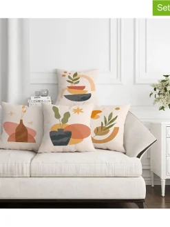 ABERTO DESIGN Kissen & Kissenhüllen<4er-Set: Kissenhüllen in Weiß/ Orange