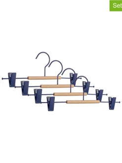 Bizzotto Garderoben<4er-Set: Kleiderbügel in Blau/ Beige - (B)35 x (H)12 cm
