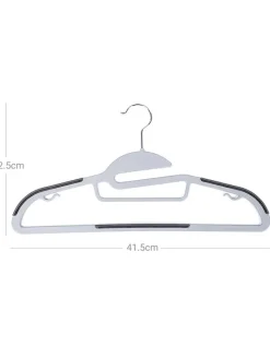 SONGMICS Garderoben<50er-Set: Kleiderbügel in Grau/ Silber - (B)41,5 cm