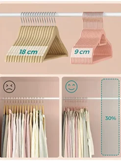 Songmics Regale & Schränke|Garderoben<50er-Set: Kleiderbügel in Rosa/ Roségold - (B)43,5 x (H)22,5 cm