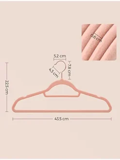 Songmics Regale & Schränke|Garderoben<50er-Set: Kleiderbügel in Rosa/ Roségold - (B)43,5 x (H)22,5 cm