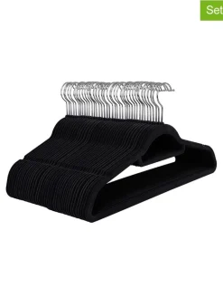 Songmics Regale & Schränke|Garderoben<50er-Set: Kleiderbügel in Schwarz/ Silber- (B)43,5 x (H)22,5 cm
