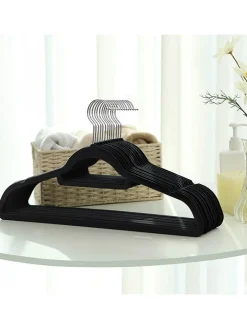 Songmics Regale & Schränke|Garderoben<50er-Set: Kleiderbügel in Schwarz/ Silber- (B)43,5 x (H)22,5 cm