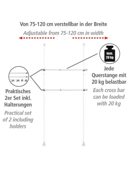 Wenko Garderoben|Regale & Schränke<2er-Set: Kleiderstangen "Herkules" in Weiß