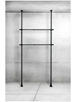 Wenko Regale & Schränke|Garderoben<2er-Set: Kleiderstangen "Herkules" in Schwarz - (L)120 cm