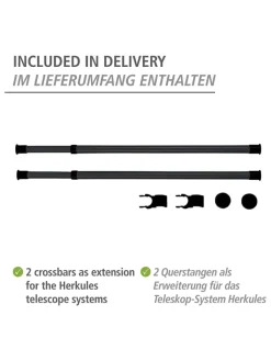 Wenko Regale & Schränke|Garderoben<2er-Set: Kleiderstangen "Herkules" in Schwarz - (L)120 cm