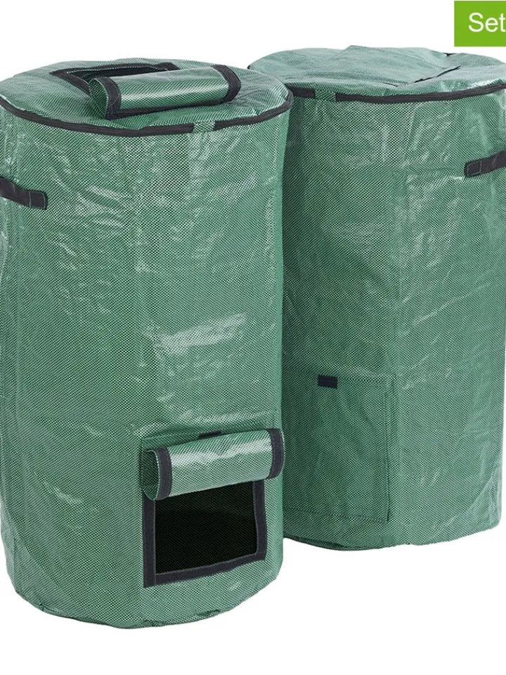 Wenko Gartendekoration<2er-Set: Komposttaschen in Grün, 2x 125 l
