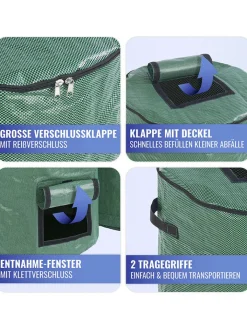 Wenko Gartendekoration<2er-Set: Komposttaschen in Grün, 2x 125 l