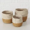 Boltze Pflanzen & Zubehör<3er-Set: Körbe "Enisa" in Hellbraun/ Beige