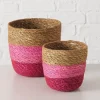 Boltze Kisten & Körbe<2er-Set: Körbe "Rosaly" in Hellbraun/ Rosa