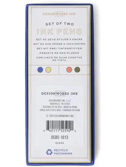 DESIGNWORKS INK ® Büro- & Schulbedarf<2er-Set: Kugelschreiber in Blau/ Khaki/ Orange - (L)13 cm