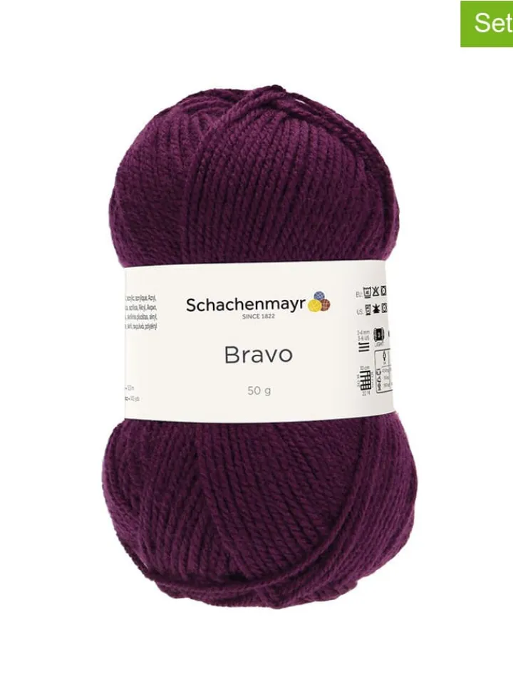 Schachenmayr since 1822 Kreativbedarf & Do-It-Yourself<20er-Set: Kunstfasergarne ''Bravo'' in Aubergine - 20x 50 g