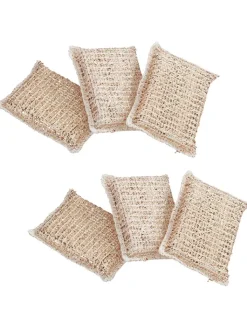 Wenko Putz- & Waschutensilien<6er-Set: Kupferschwämme in Hellbraun - (L)11 x (B)7 cm